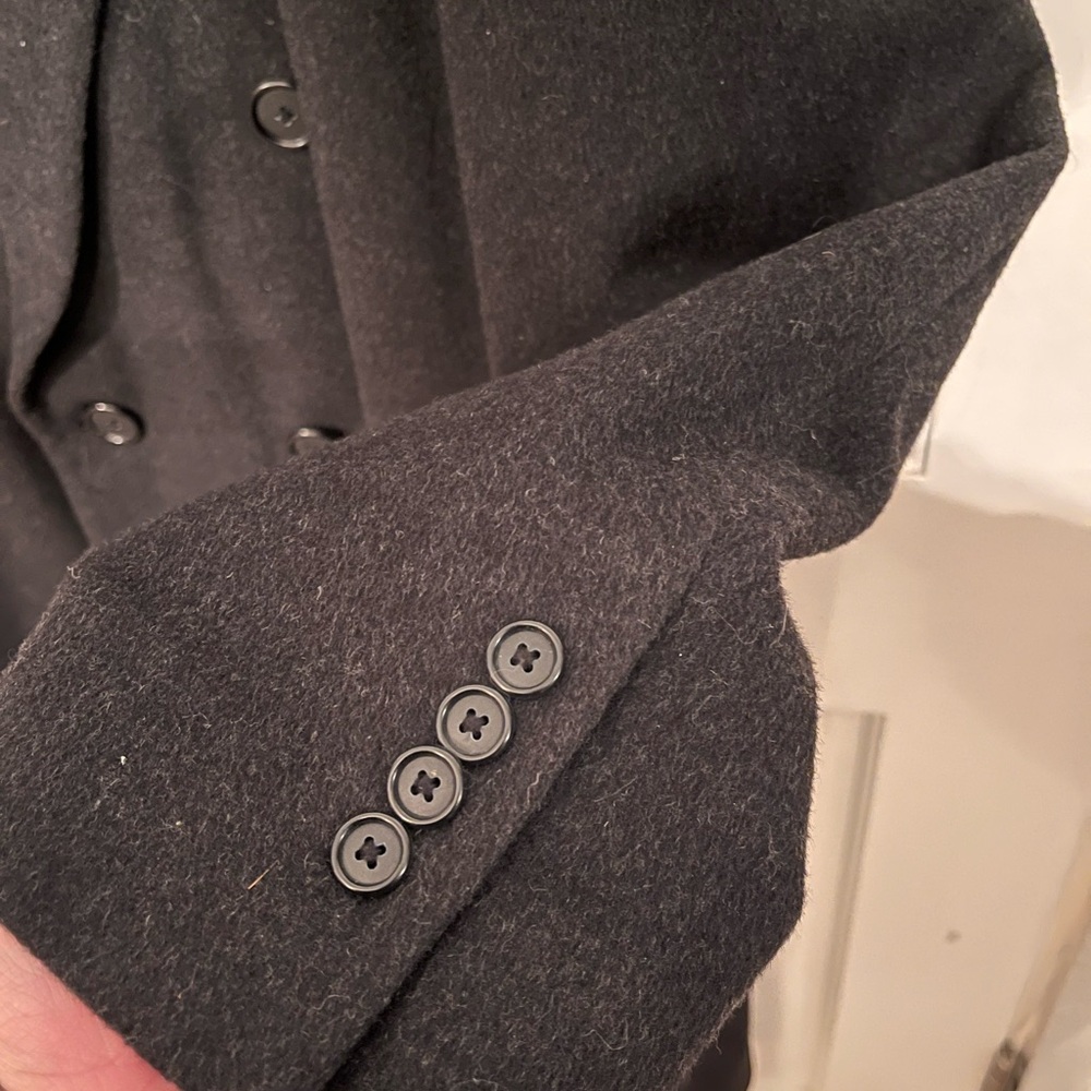 Rainforest Black Double-Breasted Men's Coat 100% Wool - Picture 5 of 7